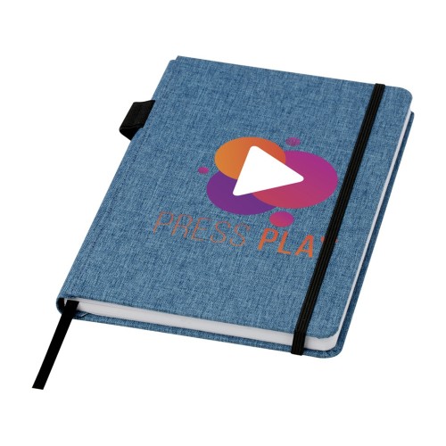 Блокнот Orin, формат А5, из переработанного ПЭТ, синий