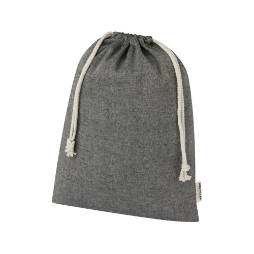 Большая подарочная сумка Pheebs объемом 4 л из хлопка плотностью 150 г/м2, черный