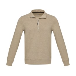 Tin унисекс-свитер с молнией на четверть из переработанных материалов Aware™ - Oatmeal