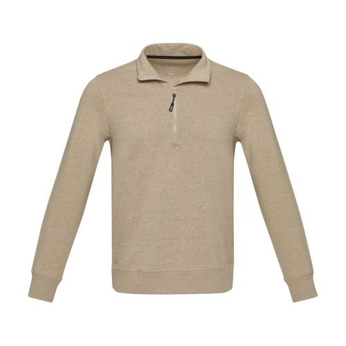 Tin унисекс-свитер с молнией на четверть из переработанных материалов Aware™ - Oatmeal