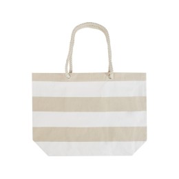 Florida пляжная эко-сумка из переработанного материала, сертифицированного по стандарту GRS, плотностью 270 г/м² 18L - Натуральный / Белый