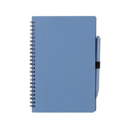 Блокнот А5 «Toledo M», синий + ручка шариковая «Pianta» из пшеничной соломы, синий