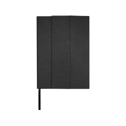 Блокнот Alejandra формата А5 с твердой обложкой из переработанной кожи - сплошной черный