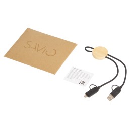 Универсальный зарядный кабель из переработанных ПЭТ и ТПЕ «Acalypha», быстрая зарядка 25 Вт, черный