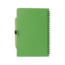 Блокнот А5 «Toledo M», зеленый + ручка шариковая «Pianta» из пшеничной соломы, зеленый
