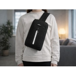 Сумка-слинг «Nomad» на одно плечо из водостойкого переработанного пластика, черный