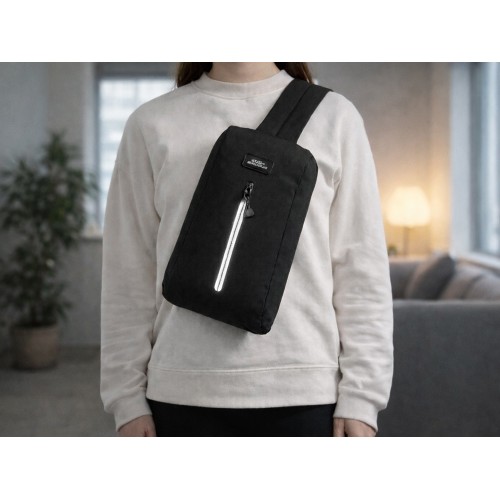 Сумка-слинг «Nomad» на одно плечо из водостойкого переработанного пластика, черный