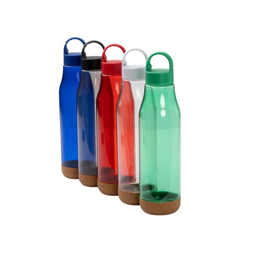 Бутылка Basti с пластиковым корпусом и пробковым дном, королевский синий