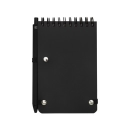 Блокнот Thalaasa формата А6 в твердой обложке из океанического пластика с шариковой ручкой - сплошной черный