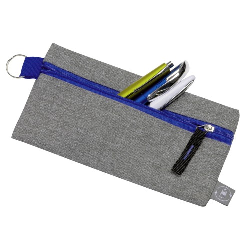 Универсальный пенал из переработанного полиэстера RPET "Holder", серый/синий