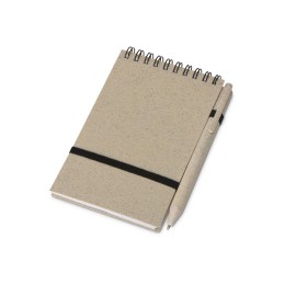 Блокнот B7 «Toledo S», бежевый + ручка шариковая «Pianta» из пшеничной соломы, бежевый