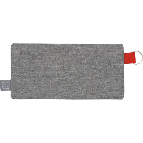 Универсальный пенал из переработанного полиэстера RPET "Holder", серый/красный