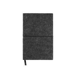 Блокнот из RPET-фетра А5 "Felt", гибкая обложка, 80 листов 70 гр/м2 белой бумаги, темно-серый