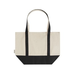 Sam эко- сумка из переработанного хлопка, сертифицированного согласно GRS, плотностью 320 г/м² - сплошной черный / Натуральный