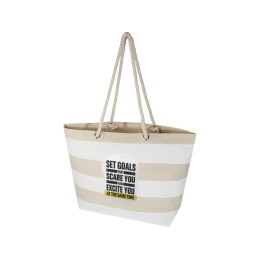 Florida пляжная эко-сумка из переработанного материала, сертифицированного по стандарту GRS, плотностью 270 г/м² 18L - Натуральный / Белый