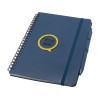 Блокнот Thalaasa формата А5 в твердой обложке из океанического пластика с шариковой ручкой - Синий