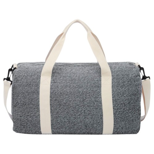 Спортивная сумка из переработанного хлопка и полиэстера плотностью 210 г/м2 Pheebs, черный/натуральный