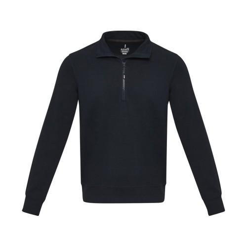 Tin унисекс-свитер с молнией на четверть из переработанных материалов Aware™ - Темно - синий