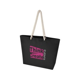 Florida пляжная эко-сумка из переработанного материала, сертифицированного по стандарту GRS, плотностью 270 г/м² 18L - сплошной черный / сплошной черный