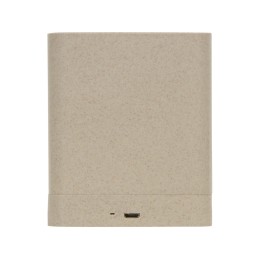 Настольный органайзер Cubic из пшеничного волокна с функцией беспроводной зарядки и выходами USB