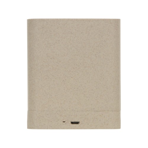 Настольный органайзер Cubic из пшеничного волокна с функцией беспроводной зарядки и выходами USB