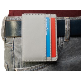 Картхолдер для двух карт и наличных денег с зажимом "Crave", светло-серый