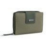 Кошелёк женский BUGATTI СИНА | SINA, зеленый, воловья кожа/полиэстер, 13,7х3х9,5 см