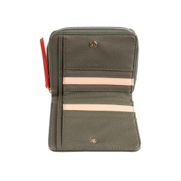 Кошелёк женский BUGATTI ЭЛЛА | ELLA, оливковый, полиуретан, 12х3х10 см