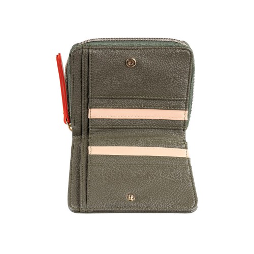 Кошелёк женский BUGATTI ЭЛЛА | ELLA, оливковый, полиуретан, 12х3х10 см