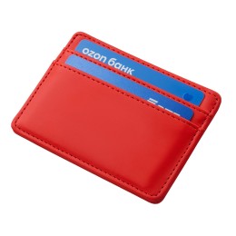 Картхолдер для двух карт и наличных денег с зажимом "Crave", красный