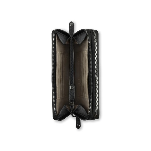 Кошелёк женский BUGATTI ЭЛЬЗА | ELSA, с защитой данных RFID, чёрный, воловья кожа/полиэстер, 19х3х10,5 см