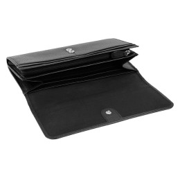 Кошелёк женский BUGATTI ЛИНДА | LINDA, чёрный, натуральная воловья кожа, 19х3х10 см