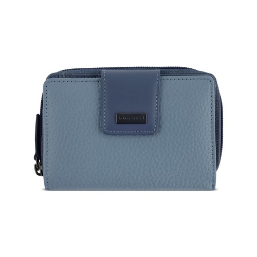 Кошелёк женский BUGATTI СИНА | SINA, голубой, воловья кожа/полиэстер, 13,7х3х9,5 см