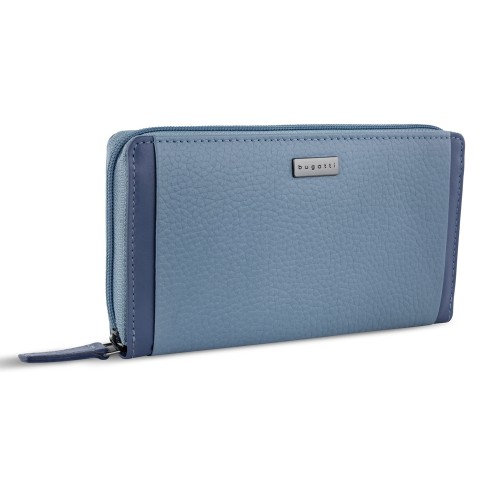 Кошелёк женский BUGATTI СИНА | SINA, голубой, воловья кожа/полиэстер, 19х3х11 см