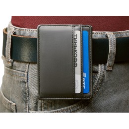 Картхолдер для двух карт и наличных денег с зажимом "Crave", черный