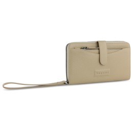 Кошелёк женский BUGATTI ЭЛЬЗА | ELSA с ключницей, с защитой данных RFID, песочного цвета, воловья кожа/полиэстер, 18,7х3х10,7 см