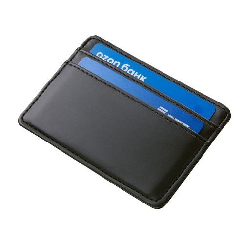 Картхолдер для двух карт и наличных денег с зажимом "Crave", черный