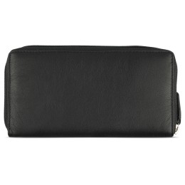 Кошелёк женский BUGATTI БАНДА | BANDA, с защитой данных RFID, чёрный, кожа козы/полиэстер, 18,5х2х10 см