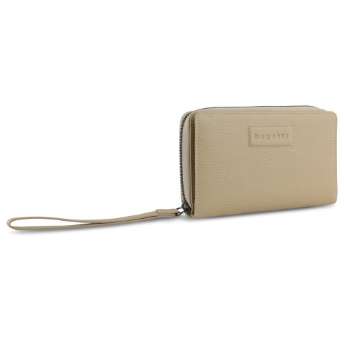 Кошелёк женский BUGATTI ЭЛЬЗА | ELSA, с защитой данных RFID, песочного цвета, воловья кожа/полиэстер, 15,5х3х9,5 см