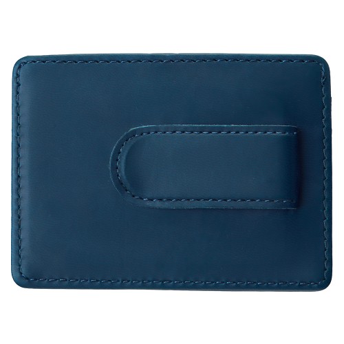 Картхолдер для двух карт и наличных денег с зажимом "Crave", темно-синий