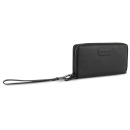 Кошелёк женский BUGATTI ЭЛЬЗА | ELSA, с защитой данных RFID, чёрный, воловья кожа/полиэстер, 19х3х10,5 см