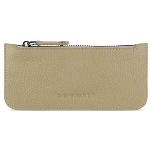 Кошелёк женский BUGATTI ЭЛЬЗА | ELSA с ключницей, с защитой данных RFID, песочного цвета, воловья кожа/полиэстер, 18,7х3х10,7 см