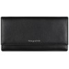 Кошелёк женский BUGATTI СУПЕР ЛЕДИ | LADY TOP, чёрный, натуральная воловья кожа, 20х2,5х10,5 см