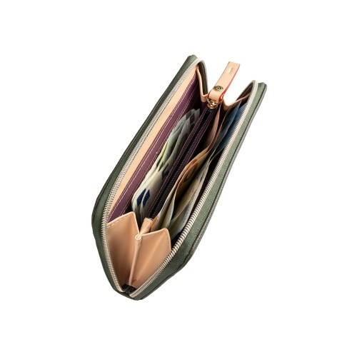 Кошелек женский BUGATTI ЭЛЛА | ELLA, оливковый, полиуретан, 19х2х10 см