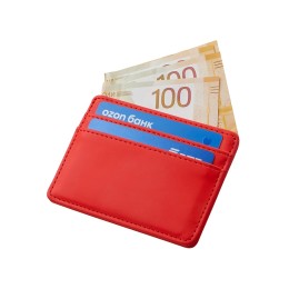 Картхолдер для двух карт и наличных денег с зажимом "Crave", красный