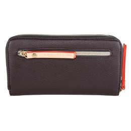 Кошелёк женский BUGATTI ЭЛЛА | ELLA, тёмно-коричневый, полиуретан, 19х2х10 см