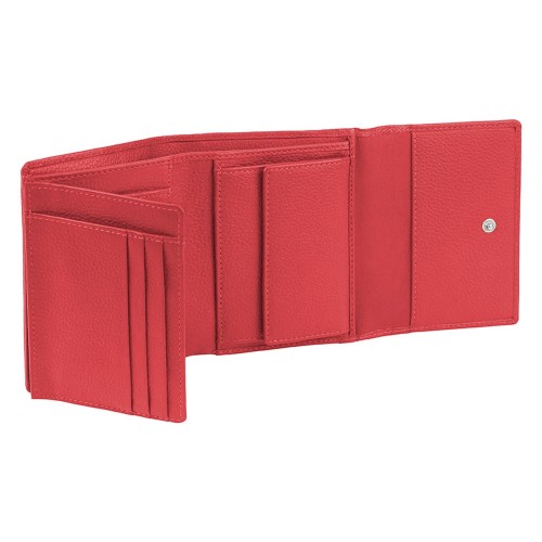 Кошелёк женский BUGATTI ЛИНДА | LINDA, красный, натуральная воловья кожа, 12х3х9,5 см