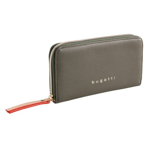Кошелек женский BUGATTI ЭЛЛА | ELLA, оливковый, полиуретан, 19х2х10 см