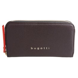 Кошелёк женский BUGATTI ЭЛЛА | ELLA, тёмно-коричневый, полиуретан, 19х2х10 см