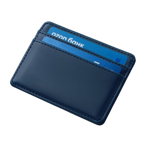 Картхолдер для двух карт и наличных денег с зажимом "Crave", темно-синий